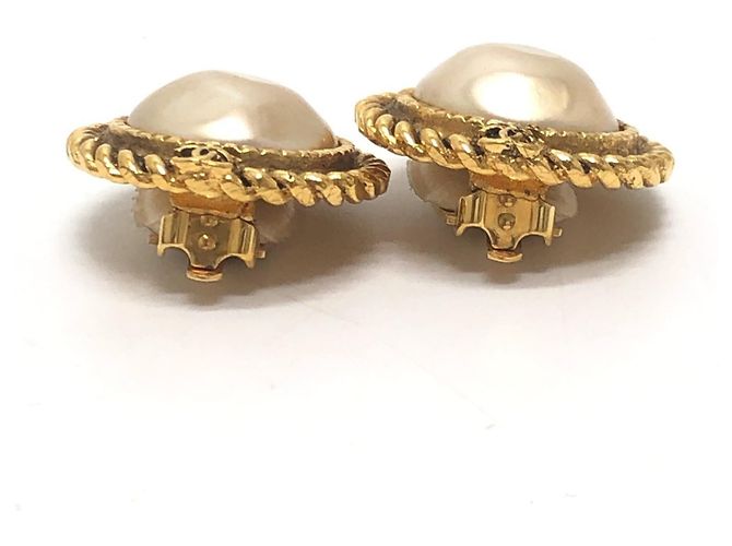 Orecchini a clip Chanel Vintage CC Coco Mark Logo D'oro - vista 5