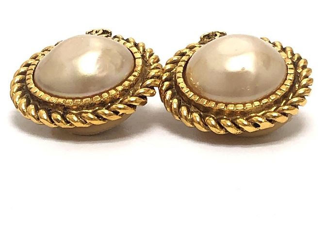 Orecchini a clip Chanel Vintage CC Coco Mark Logo D'oro - vista 6