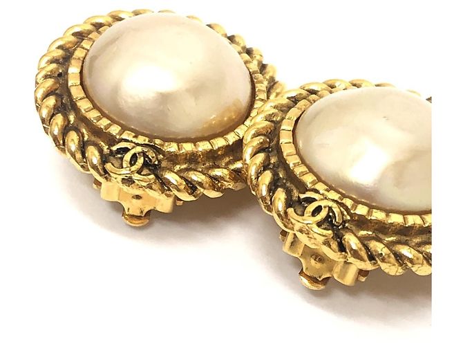 Orecchini a clip Chanel Vintage CC Coco Mark Logo D'oro - vista 7