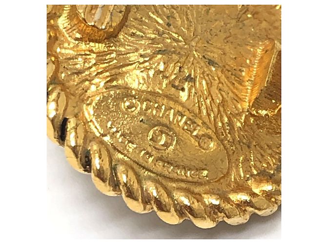 Orecchini a clip Chanel Vintage CC Coco Mark Logo D'oro - vista 9