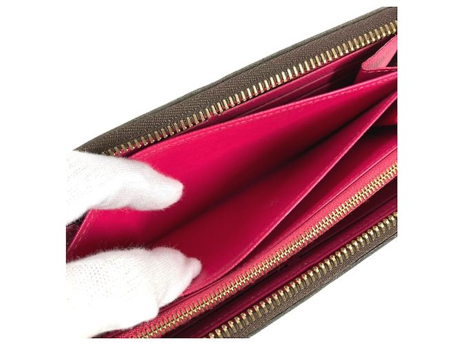 Louis Vuitton Monogram Bay Chain Print Zippy Wallet Braun Pink - Ansicht 12