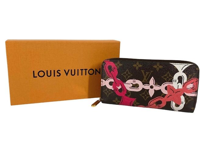 Louis Vuitton Monogram Bay Chain Print Zippy Wallet Braun Pink - Ansicht 16