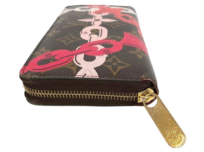 Louis Vuitton Monogram Bay Chain Print Zippy Wallet Braun Pink - Ansicht 3