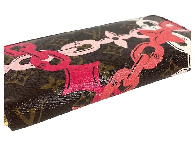 Louis Vuitton Monogram Bay Chain Print Zippy Wallet Braun Pink - Ansicht 4