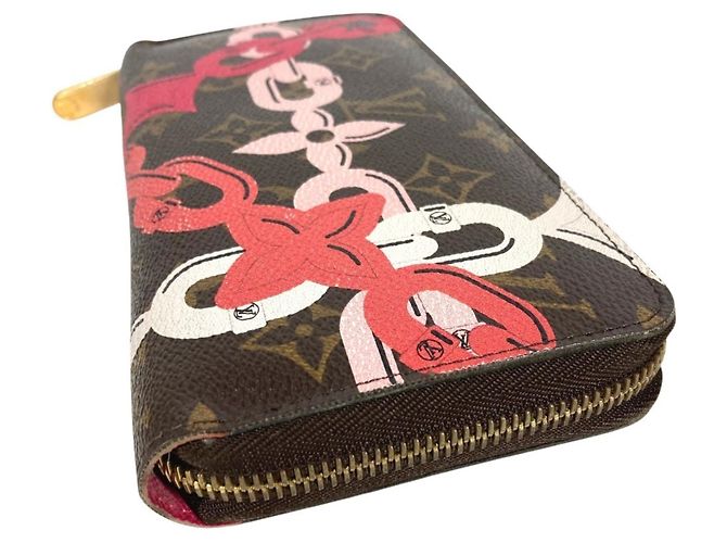Louis Vuitton Monogram Bay Chain Print Zippy Wallet Braun Pink - Ansicht 5