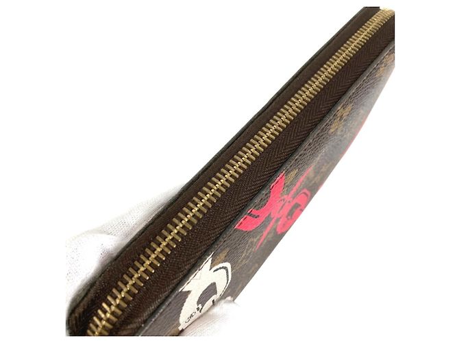 Louis Vuitton Monogram Bay Chain Print Zippy Wallet Braun Pink - Ansicht 6