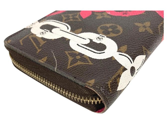 Louis Vuitton Monogram Bay Chain Print Zippy Wallet Braun Pink - Ansicht 7