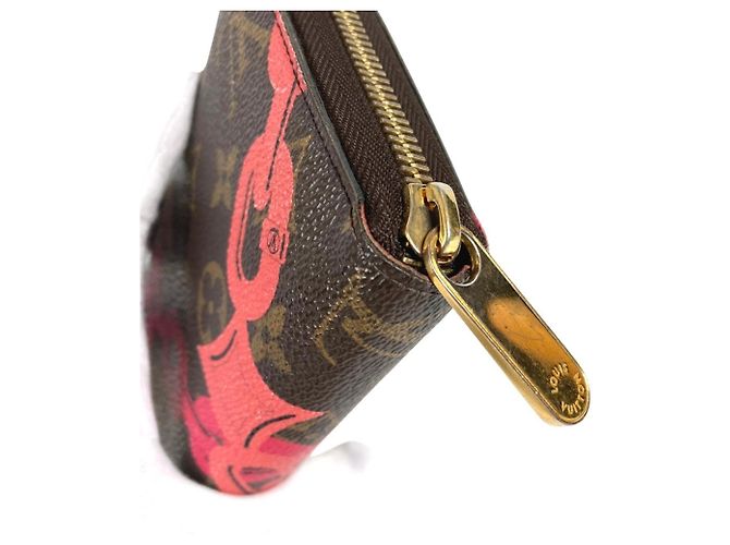 Louis Vuitton Monogram Bay Chain Print Zippy Wallet Braun Pink - Ansicht 8