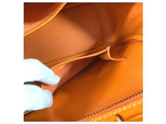Hermès Borsa Tote Hermes Plume 32 Arancione - vista 14