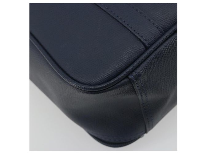 Borsa a Mano Burberrys Nova Check Pelle Canvas Navy Gold Auth 196639 D'oro Blu navy - vista 16
