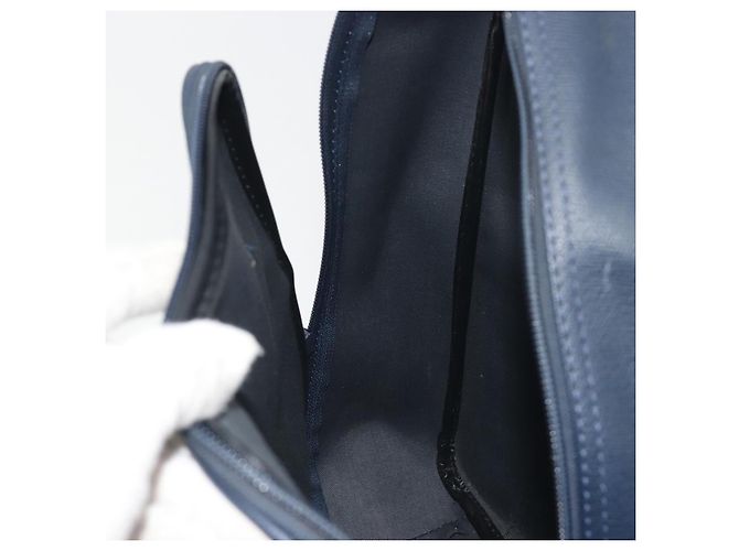 Borsa a Mano Burberrys Nova Check Pelle Canvas Navy Gold Auth 196639 D'oro Blu navy - vista 18