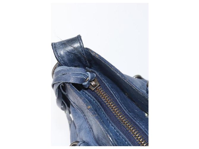 BALENCIAGA Borsa a mano The First in pelle 2way Blu 103208 Auth 197341V - vista 10