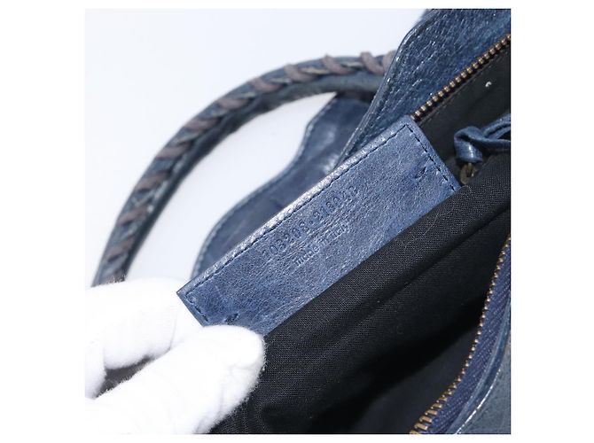 BALENCIAGA Borsa a mano The First in pelle 2way Blu 103208 Auth 197341V - vista 12