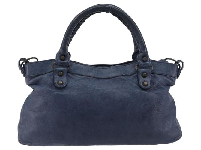 BALENCIAGA Borsa a mano The First in pelle 2way Blu 103208 Auth 197341V - vista 2