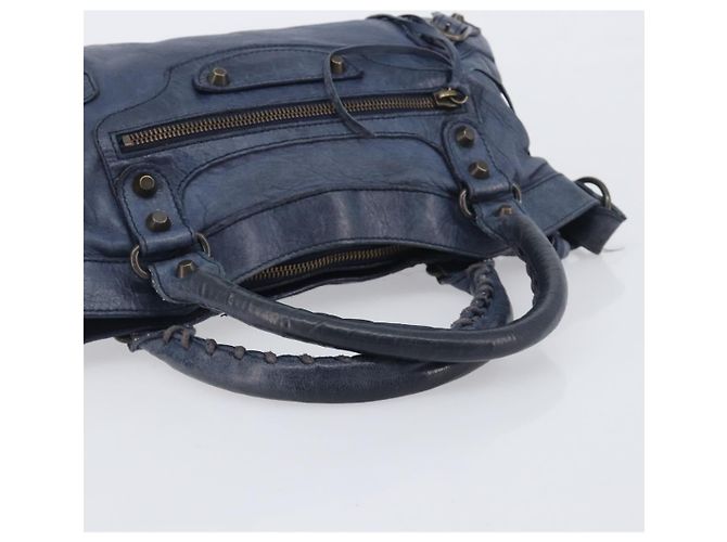 BALENCIAGA Borsa a mano The First in pelle 2way Blu 103208 Auth 197341V - vista 7