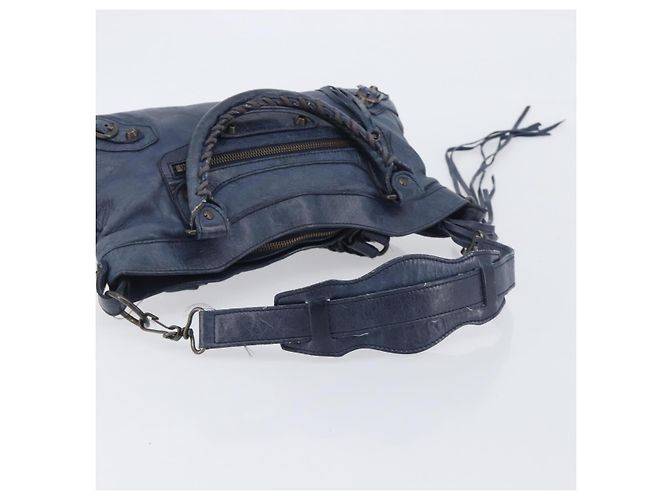 BALENCIAGA Borsa a mano The First in pelle 2way Blu 103208 Auth 197341V - vista 8