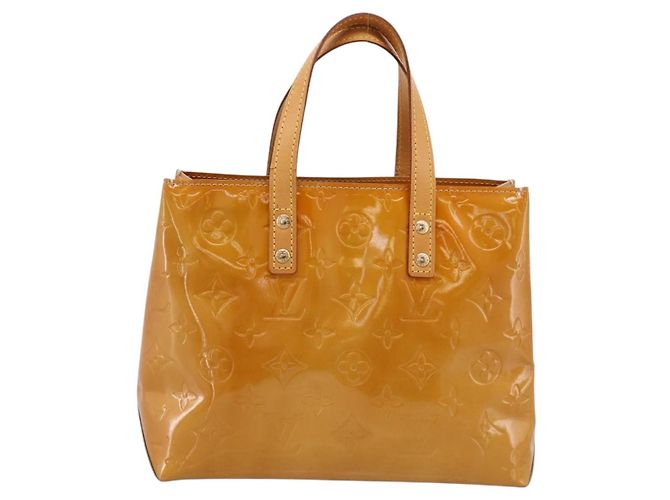 Borsa a mano LOUIS VUITTON Monogram Vernis Reade PM Beige M91144 LV Auth 196860 - vista 13