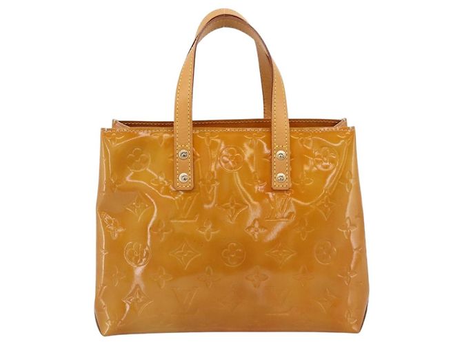 Borsa a mano LOUIS VUITTON Monogram Vernis Reade PM Beige M91144 LV Auth 196860 - vista 2