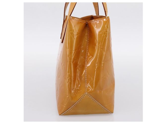 Borsa a mano LOUIS VUITTON Monogram Vernis Reade PM Beige M91144 LV Auth 196860 - vista 3