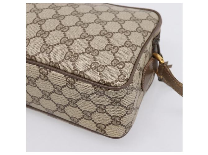 Borsa GUCCI GG Supreme Web Sherry Line PVC Beige Gold 93 02 049 Auth 199656 D'oro - vista 12
