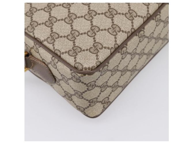 Borsa GUCCI GG Supreme Web Sherry Line PVC Beige Gold 93 02 049 Auth 199656 D'oro - vista 13