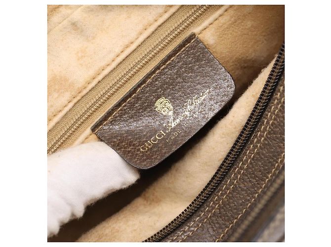 Borsa GUCCI GG Supreme Web Sherry Line PVC Beige Gold 93 02 049 Auth 199656 D'oro - vista 15