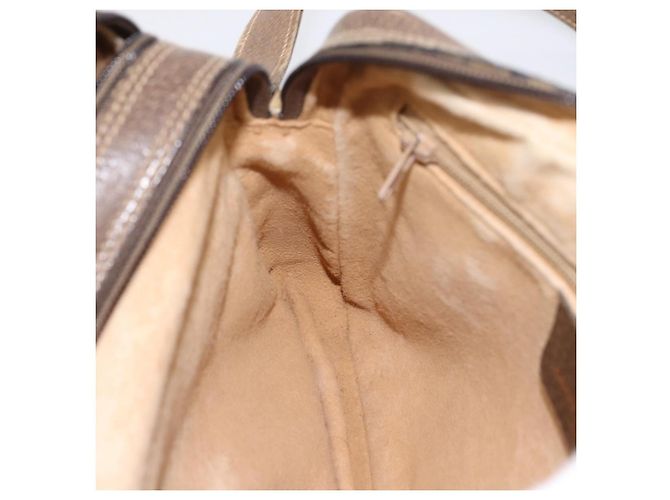 Borsa GUCCI GG Supreme Web Sherry Line PVC Beige Gold 93 02 049 Auth 199656 D'oro - vista 18