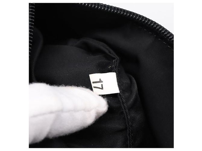 PRADA Accessory Pouch Nylon Black Silver Auth 200929V Silvery - view 11