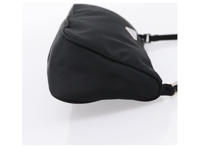 PRADA Accessory Pouch Nylon Black Silver Auth 200929V Silvery - view 3