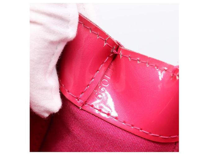LOUIS VUITTON Monogram Vernis Wilshire PM Hand Bag Rose Pop M93643 Auth 198966 Rosa - vista 12