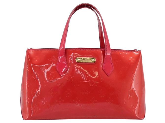 LOUIS VUITTON Monogram Vernis Wilshire PM Hand Bag Rose Pop M93643 Auth 198966 Rosa - vista 13