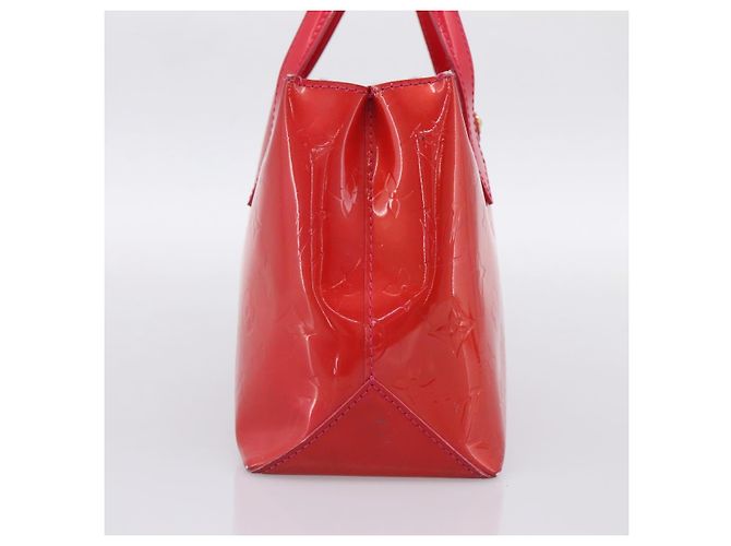 LOUIS VUITTON Monogram Vernis Wilshire PM Hand Bag Rose Pop M93643 Auth 198966 Rosa - vista 3