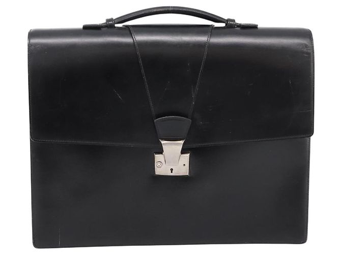Borsa Business CARTIER Pelle Nero Oro Auth ka5875 D'oro - vista 2