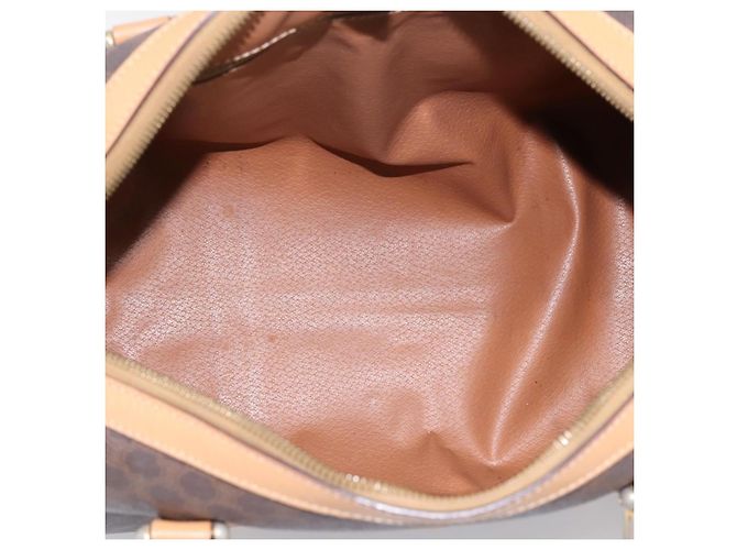 Céline CELINE Borsa mini Boston in tela Macadam PVC Pelle Marrone Oro Auth 197824V D'oro - vista 11