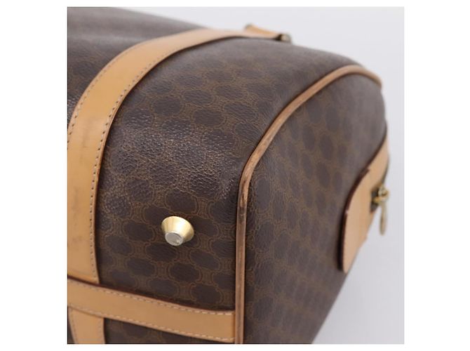 Céline CELINE Borsa mini Boston in tela Macadam PVC Pelle Marrone Oro Auth 197824V D'oro - vista 15