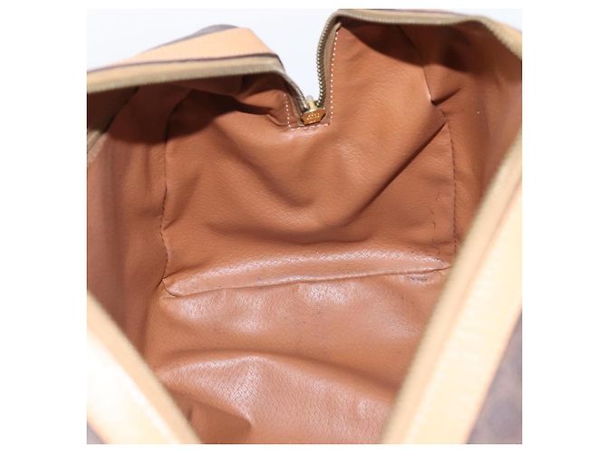 Céline CELINE Borsa mini Boston in tela Macadam PVC Pelle Marrone Oro Auth 197824V D'oro - vista 17
