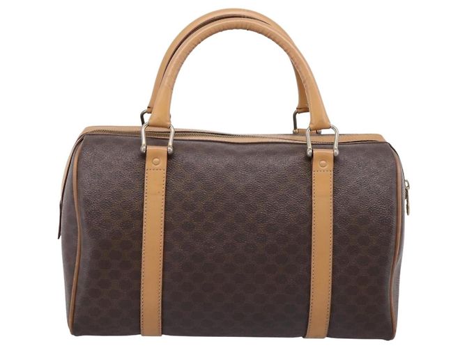 Céline CELINE Borsa mini Boston in tela Macadam PVC Pelle Marrone Oro Auth 197824V D'oro - vista 2