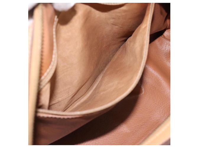 Céline CELINE Borsa mini Boston in tela Macadam PVC Pelle Marrone Oro Auth 197824V D'oro - vista 20