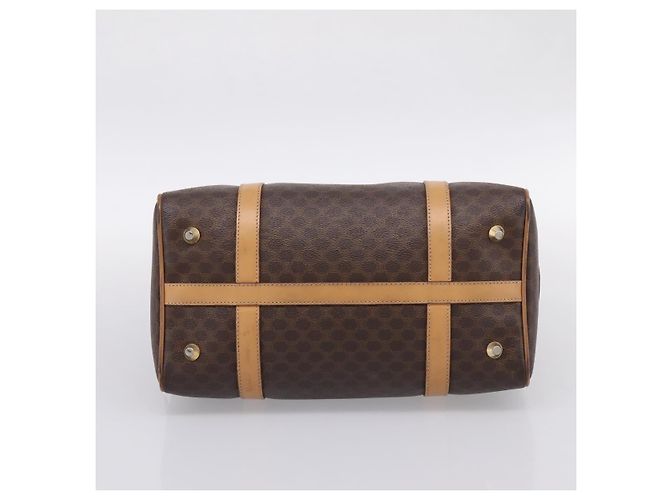 Céline CELINE Borsa mini Boston in tela Macadam PVC Pelle Marrone Oro Auth 197824V D'oro - vista 5