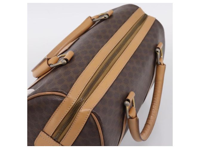 Céline CELINE Borsa mini Boston in tela Macadam PVC Pelle Marrone Oro Auth 197824V D'oro - vista 6