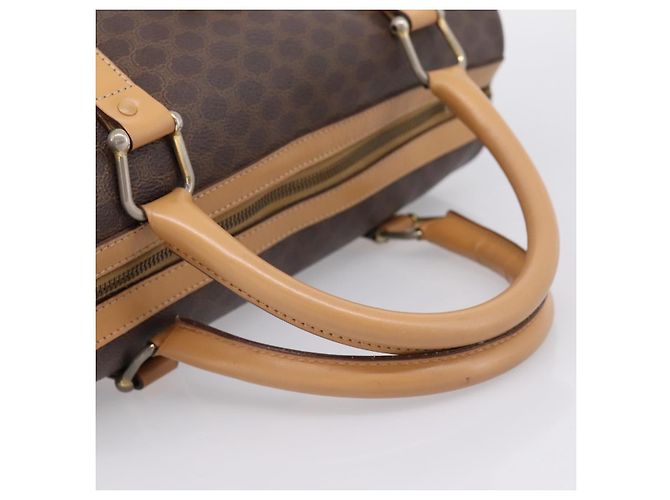 Céline CELINE Borsa mini Boston in tela Macadam PVC Pelle Marrone Oro Auth 197824V D'oro - vista 7