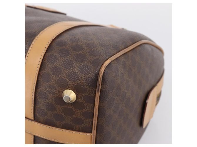Céline CELINE Borsa mini Boston in tela Macadam PVC Pelle Marrone Oro Auth 197824V D'oro - vista 9