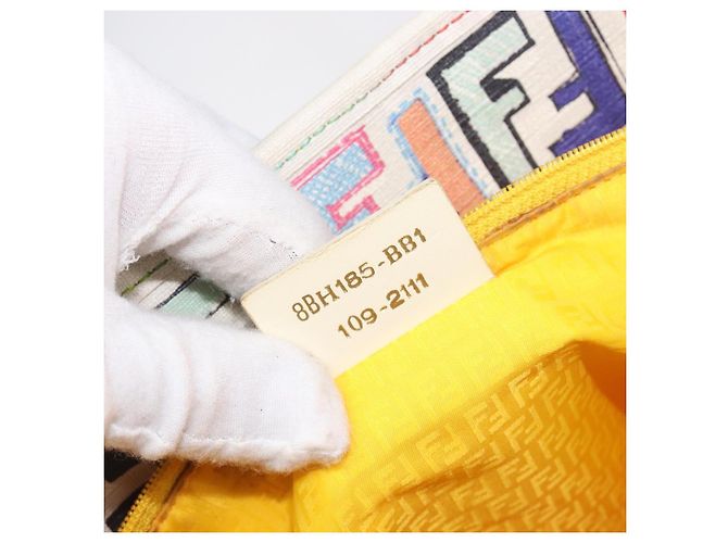 FENDI Zucca Canvas Tote Bag PVC Multicolor Gold Auth 199579A Mehrfarben Golden - Ansicht 12