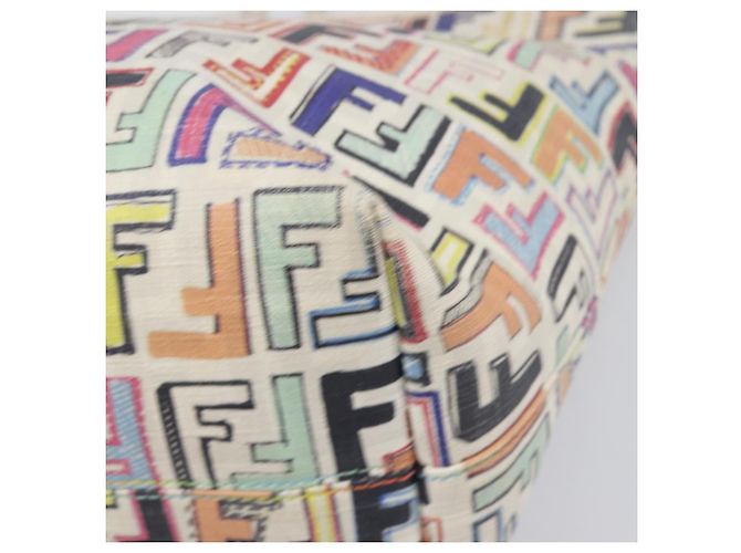 FENDI Zucca Canvas Tote Bag PVC Multicolor Gold Auth 199579A Mehrfarben Golden - Ansicht 15