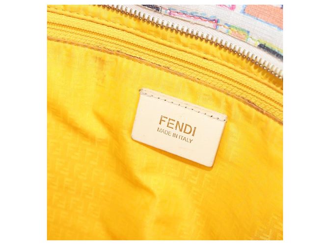 FENDI Zucca Canvas Tote Bag PVC Multicolor Gold Auth 199579A Mehrfarben Golden - Ansicht 17