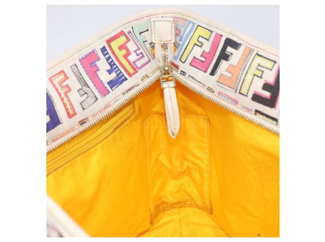 FENDI Zucca Canvas Tote Bag PVC Multicolor Gold Auth 199579A Mehrfarben Golden - Ansicht 18