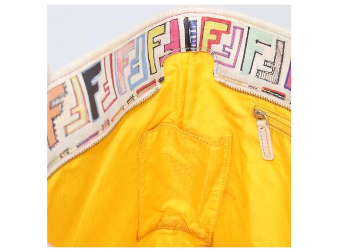 FENDI Zucca Canvas Tote Bag PVC Multicolor Gold Auth 199579A Mehrfarben Golden - Ansicht 19