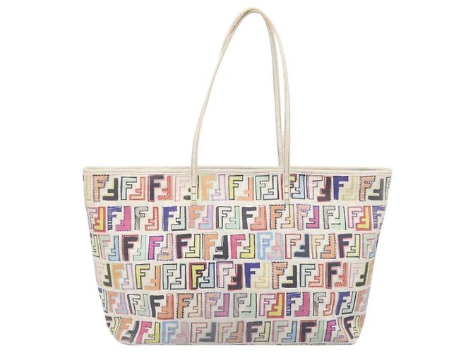FENDI Zucca Canvas Tote Bag PVC Multicolor Gold Auth 199579A Mehrfarben Golden - Ansicht 2