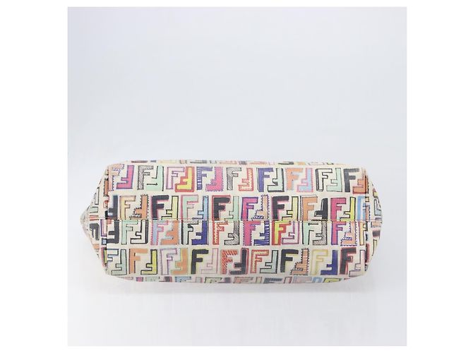 FENDI Zucca Canvas Tote Bag PVC Multicolor Gold Auth 199579A Mehrfarben Golden - Ansicht 5