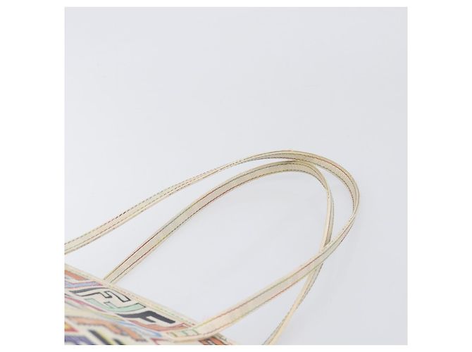 FENDI Zucca Canvas Tote Bag PVC Multicolor Gold Auth 199579A Mehrfarben Golden - Ansicht 8